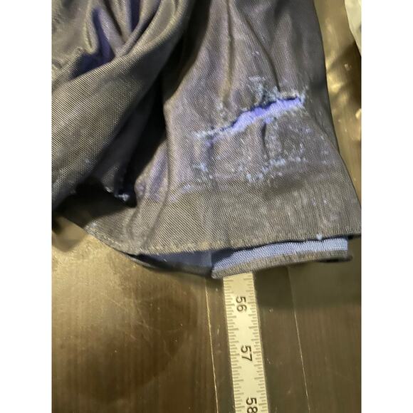 Vintage Blondie Nites Juniors Dress Size 1 Blue Mesh Babydoll HOCO Prom Y2K FLAW - Picture 7 of 8